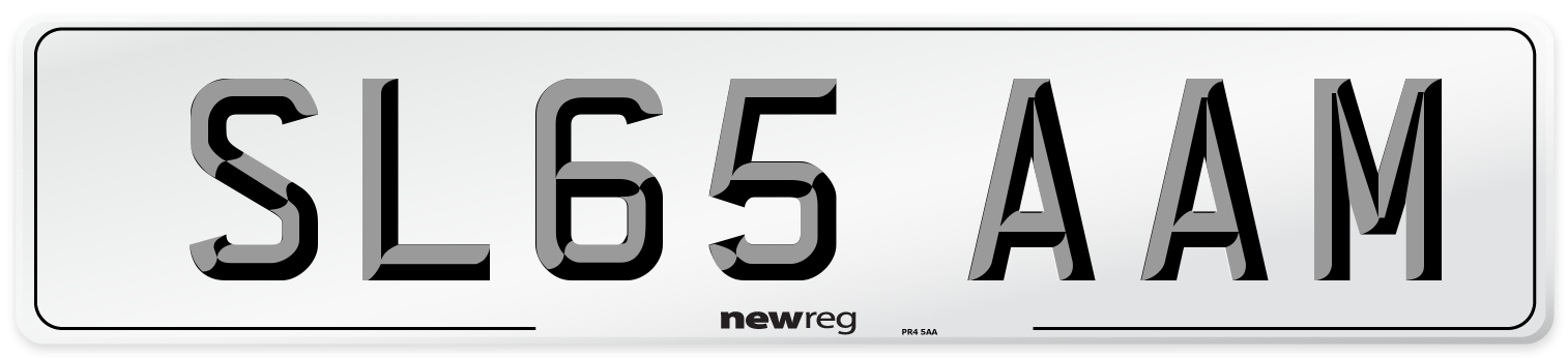 SL65 AAM Number Plate from New Reg